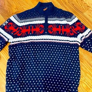 Good Used Condition Vineyard Vines Mens Fair Isle Lobster Sweater Medium